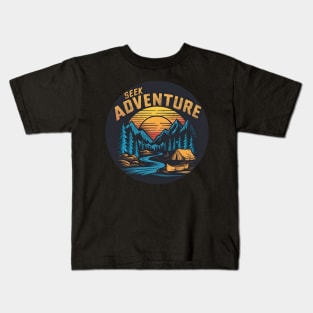 Seek Adventure Hiking and Camping Kids T-Shirt